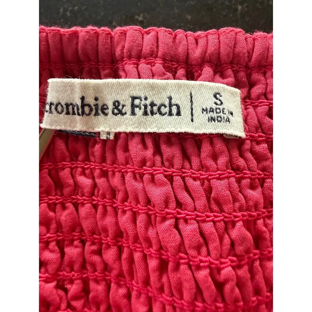 Abercrombie & Fitch Pink Linen Blend 2 Piece Set Crop Top Wide Leg Pants Small - Picture 7 of 16